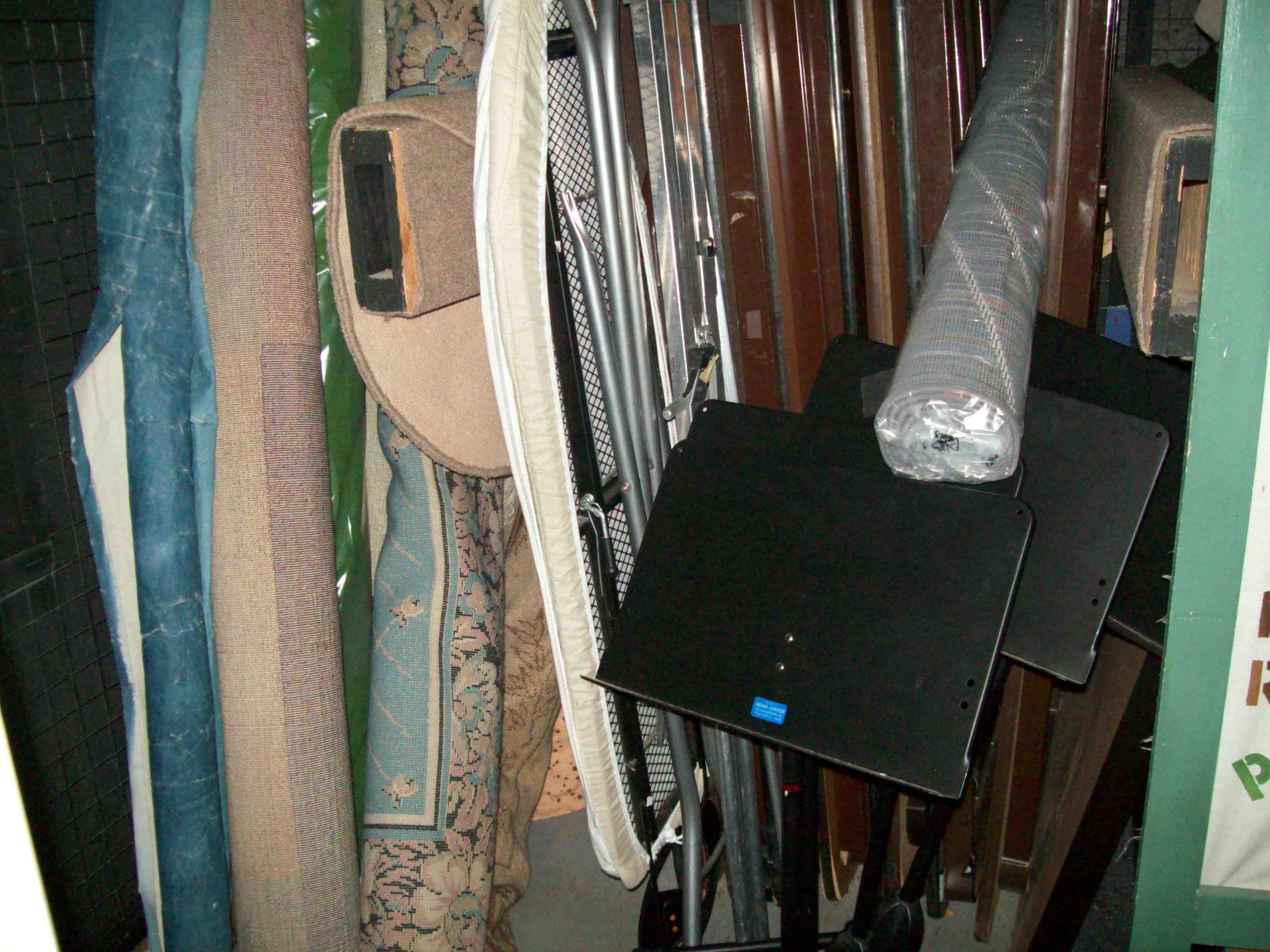 props available at Media Center: ironing board, rugs