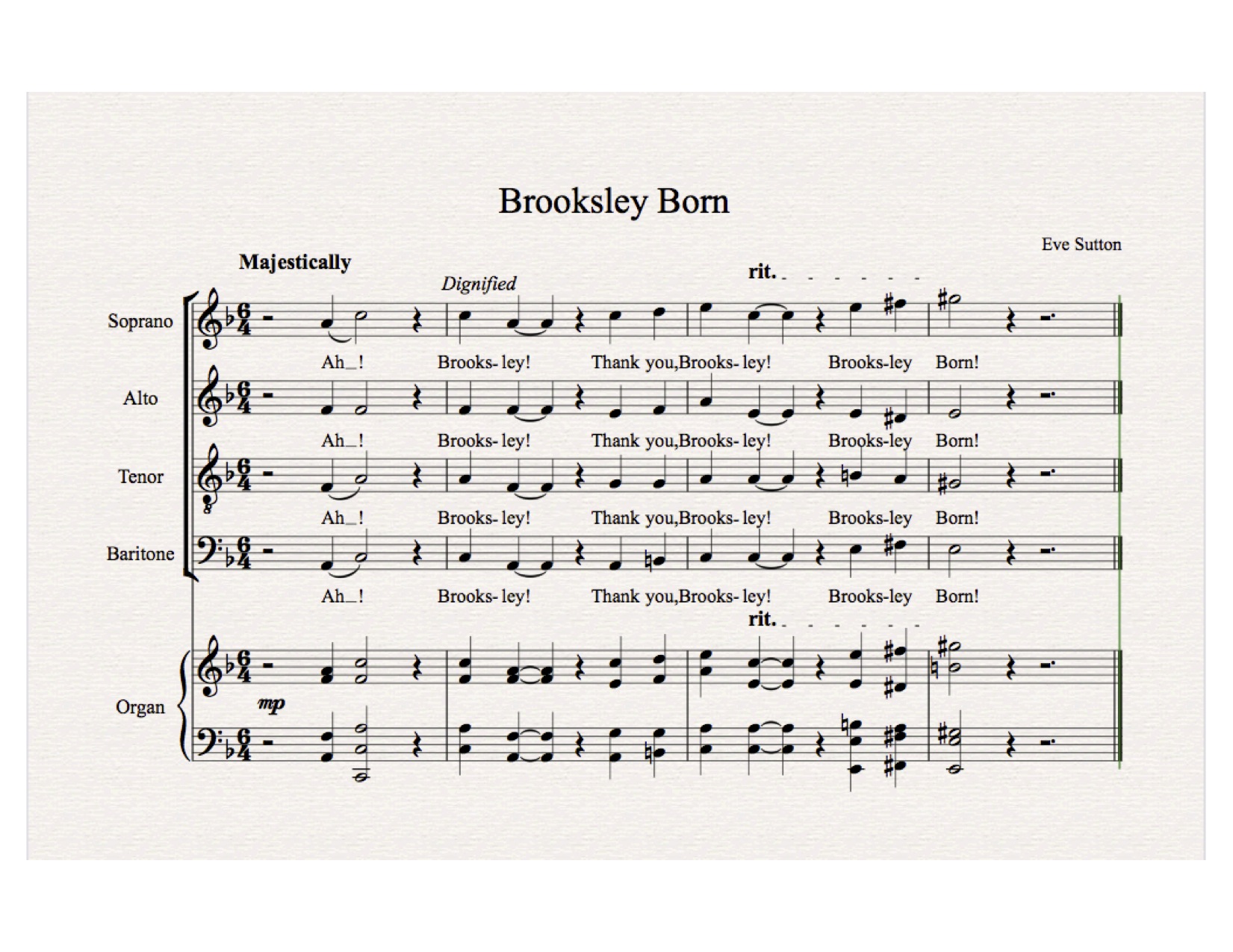 sheet music for song: Brooksley Born
